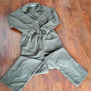 Olive green long sleeve jumpsuit